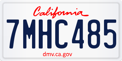 CA license plate 7MHC485