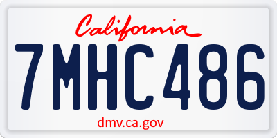 CA license plate 7MHC486