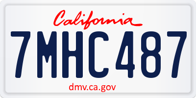 CA license plate 7MHC487