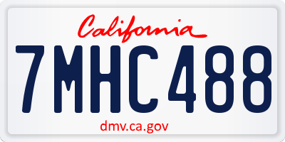 CA license plate 7MHC488