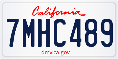 CA license plate 7MHC489
