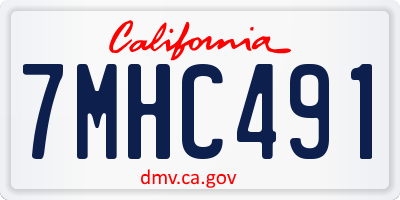 CA license plate 7MHC491