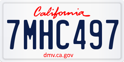 CA license plate 7MHC497