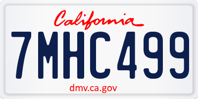CA license plate 7MHC499