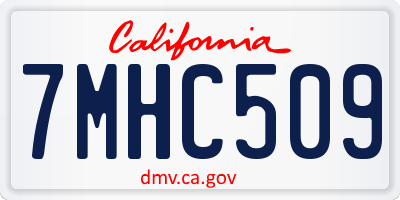 CA license plate 7MHC509