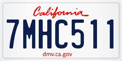 CA license plate 7MHC511