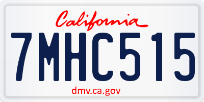 CA license plate 7MHC515