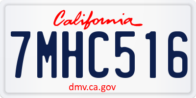 CA license plate 7MHC516
