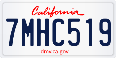 CA license plate 7MHC519