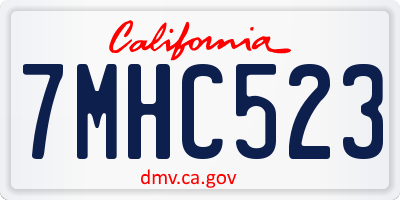 CA license plate 7MHC523