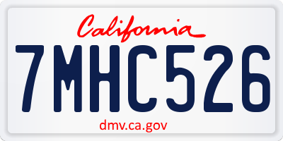 CA license plate 7MHC526