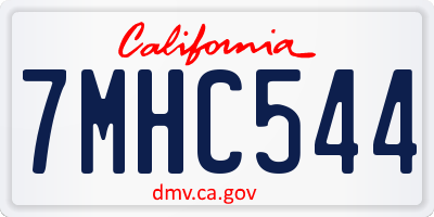 CA license plate 7MHC544