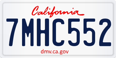 CA license plate 7MHC552