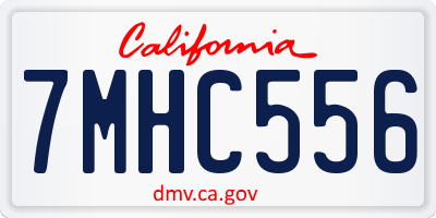 CA license plate 7MHC556
