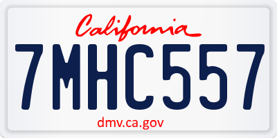 CA license plate 7MHC557