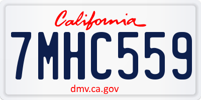 CA license plate 7MHC559