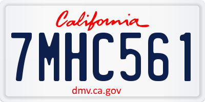 CA license plate 7MHC561