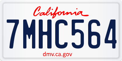 CA license plate 7MHC564