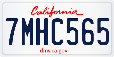 CA license plate 7MHC565