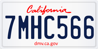 CA license plate 7MHC566