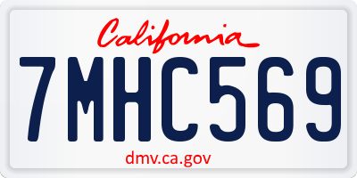 CA license plate 7MHC569