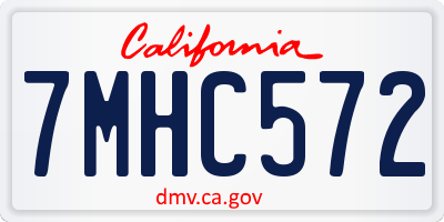 CA license plate 7MHC572