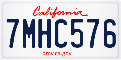 CA license plate 7MHC576