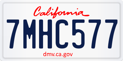 CA license plate 7MHC577