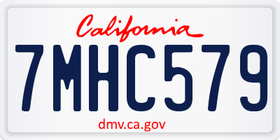 CA license plate 7MHC579