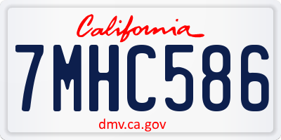CA license plate 7MHC586
