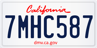 CA license plate 7MHC587