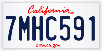 CA license plate 7MHC591