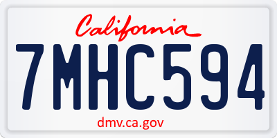 CA license plate 7MHC594
