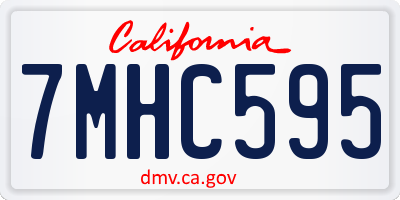 CA license plate 7MHC595
