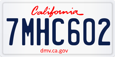 CA license plate 7MHC602