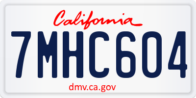CA license plate 7MHC604