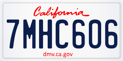 CA license plate 7MHC606