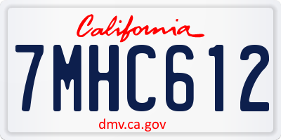 CA license plate 7MHC612