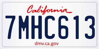 CA license plate 7MHC613