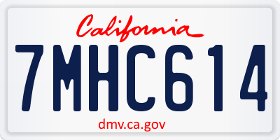 CA license plate 7MHC614