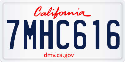 CA license plate 7MHC616