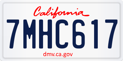 CA license plate 7MHC617