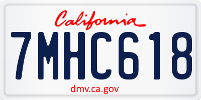 CA license plate 7MHC618