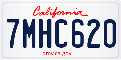 CA license plate 7MHC620
