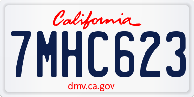 CA license plate 7MHC623