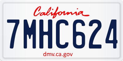 CA license plate 7MHC624