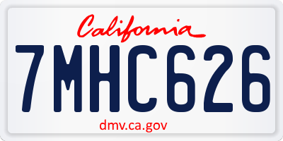 CA license plate 7MHC626