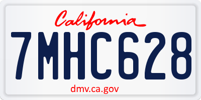 CA license plate 7MHC628