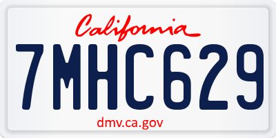 CA license plate 7MHC629