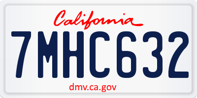 CA license plate 7MHC632